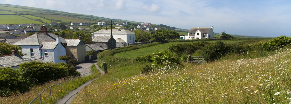 View of Boscastle from Forrabury Church, Melbourne Cottage